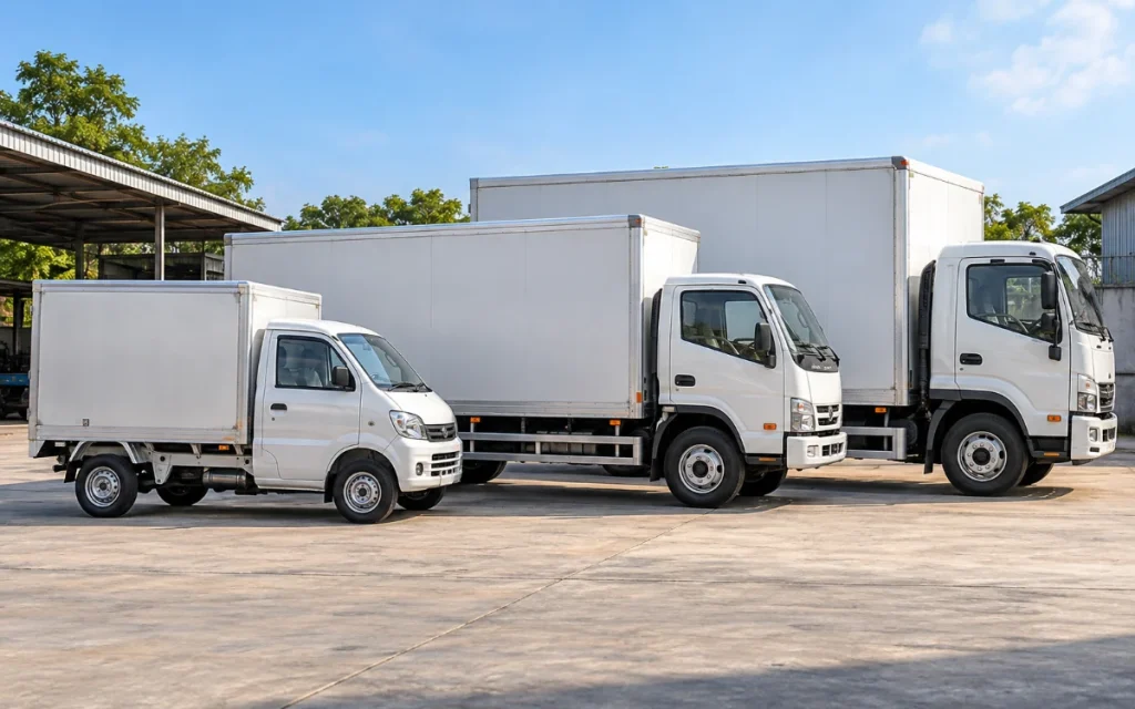 Các cỡ xe tải chuyển nhà 500kg, 1,25 tấn và 2,5 tấn