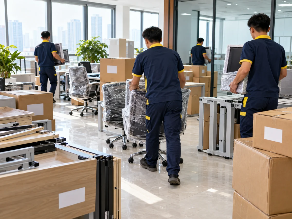 Dịch vụ chuyển văn phòng trọn gói – đóng gói bàn ghế, máy tính
