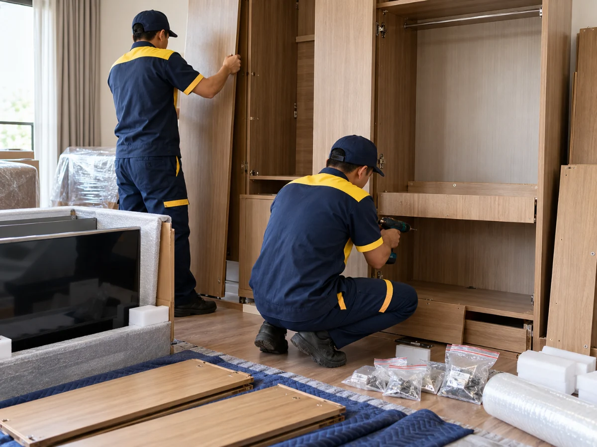 Tháo lắp tủ quần áo và đóng gói nội thất khi chuyển nhà